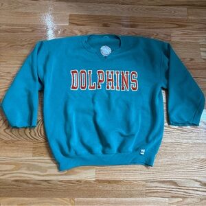 Vintage Miami Dolphins Sweatshirt Russell Athletics Womens Size XL 90s